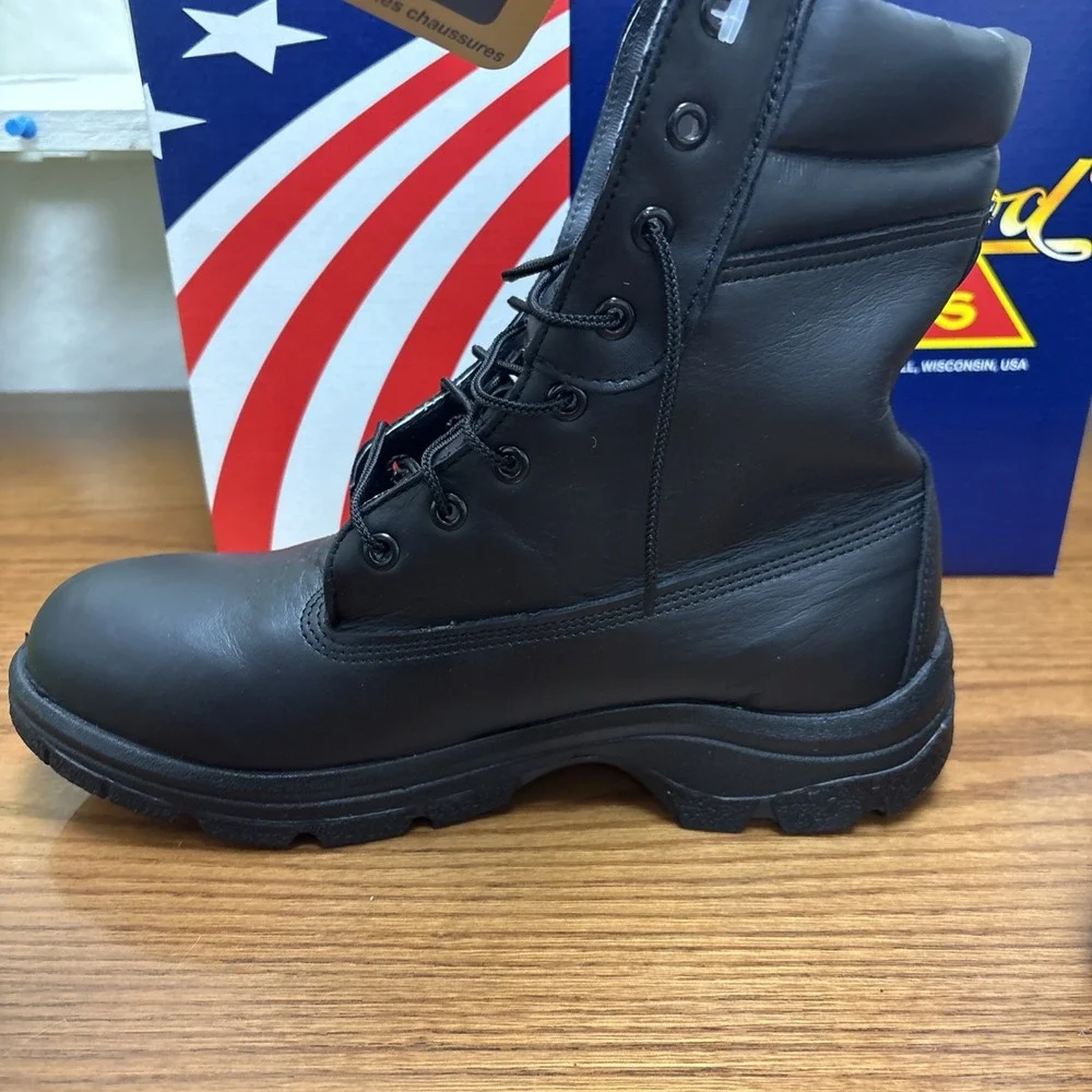 Thorogood SoftStreets 834-6731 Black Leather Insulated Work Boots Mens 8 W USA